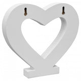 Back view of mosaic glass standing heart decoration with hanging slots