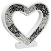 Mirrored mosaic glass standing heart decoration