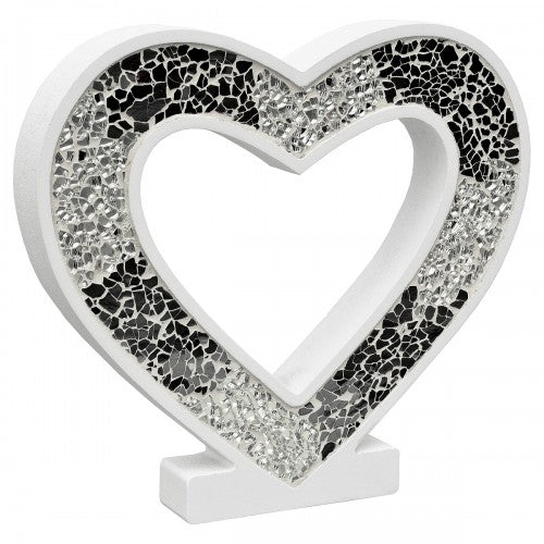 Mosaic Glass Standing Heart Decoration