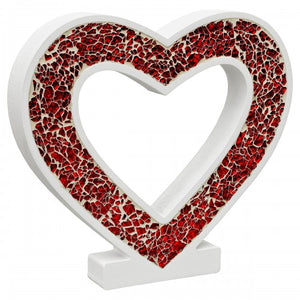 Mosaic Glass Standing Heart Decoration