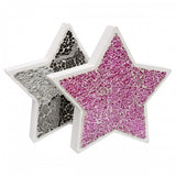 Mosaic glass standing star decoration in pink and mirrored finishes
