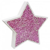 Pink mosaic glass standing star decoration