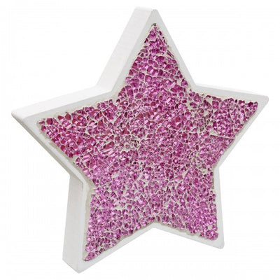 Mosaic Glass Standing Star Decoration