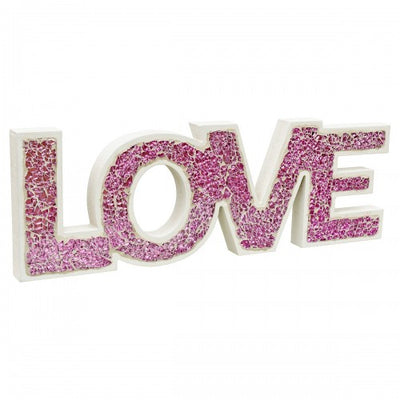 Mosaic Glass Standing Love Letter Decoration