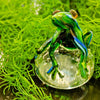 Green Jungle Frog Glass Paperweight