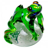 Green Jungle Frog Glass Paperweight