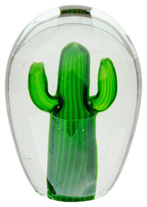 Large Glass Green Cactus Ornament