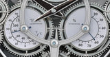Rhythm Magic Motion Clock Black Gear Rotating Dial