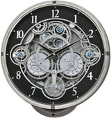 Rhythm Magic Motion black gear rotating dial clock