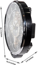 Load image into Gallery viewer, Rhythm Magic Motion Clock Black Gear Rotating Dial
