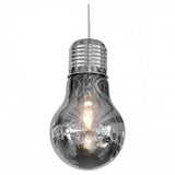 Smoked glass bulb-shaped ceiling light