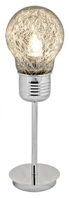 49cm bulb-shaped table lamp with chrome base