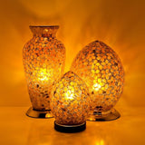 Febland brown flower mosaic glass lamps Mini Egg Medium Egg and Vase