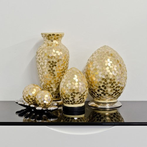 Febland LM71CG gold flower Mini Egg mosaic glass lamp