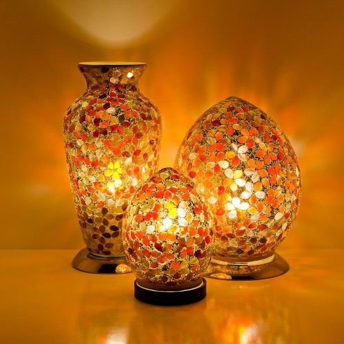 Orange Flower Mosaic Tile Lighting