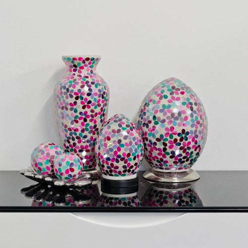 Pink Flower Mosaic Tile Lighting