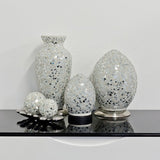 White flower mosaic glass lamp range shown unlit