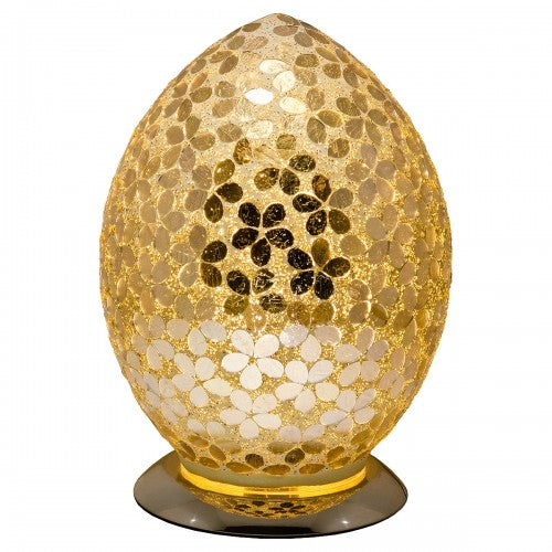 Gold Distressed Flower Mosaic Tile Lighting