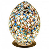 Medium blue tile mosaic glass egg lamp