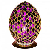 Medium purple tile mosaic glass egg lamp