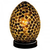 Mini black tile mosaic glass egg table lamp