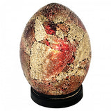 Mini amber mosaic glass egg table lamp