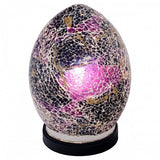 Mini purple mosaic glass egg table lamp