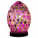 Mini purple tile mosaic glass egg table lamp