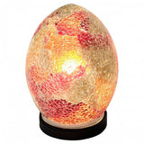 Mini red mosaic glass egg table lamp