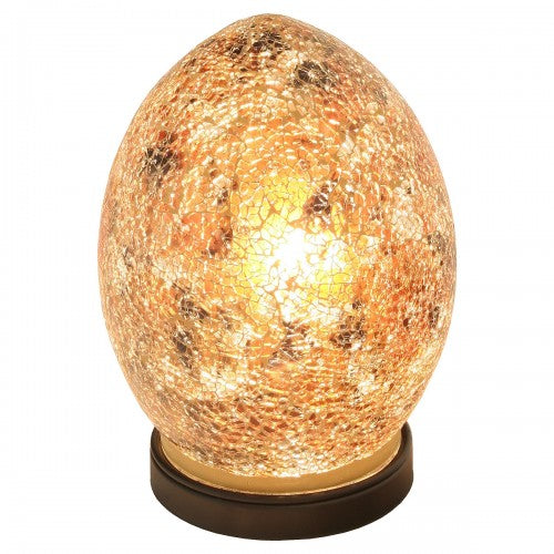 Mini yellow mosaic glass egg table lamp