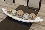 White ceramic long bubble tray 62cm
