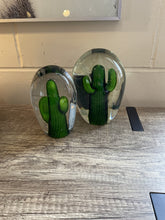 Load image into Gallery viewer, Large Glass Green Cactus Ornament
