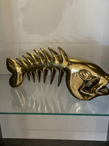 Febland CP12GO gold ceramic fish bone sculpture 41cm