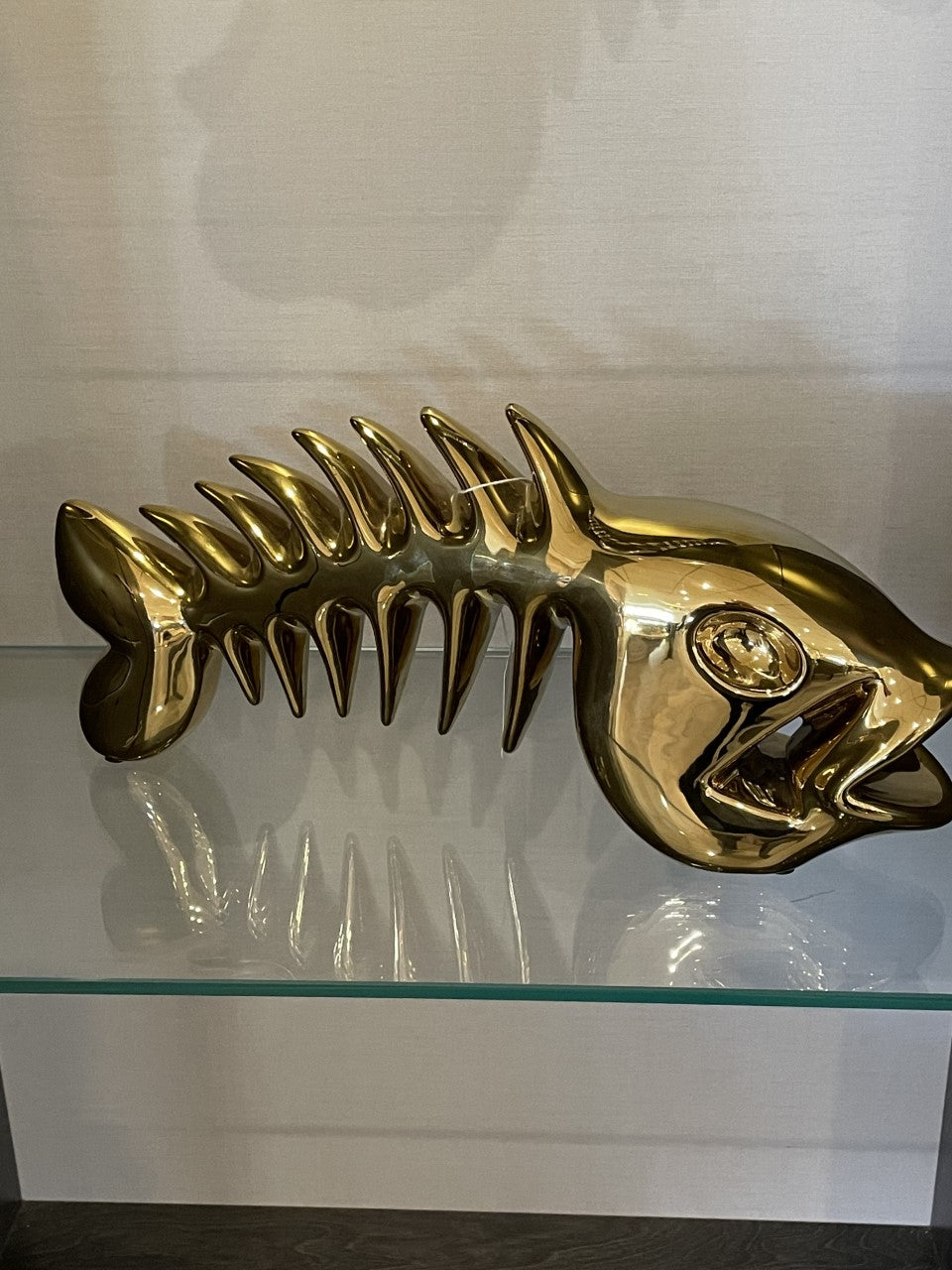 Febland CP12GO gold ceramic fish bone sculpture 41cm