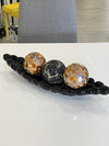 Black ceramic bubble display tray