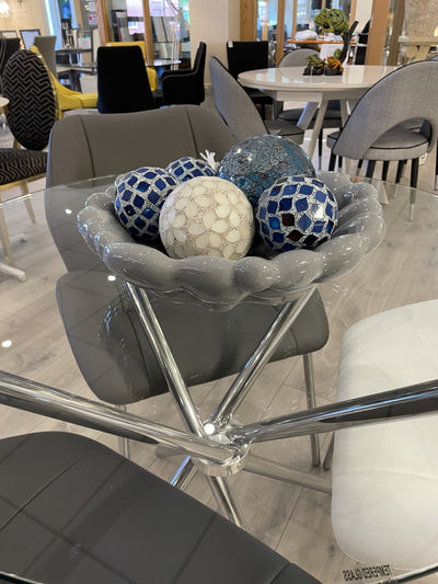 Ceramic Grey Round Bubble Bowl